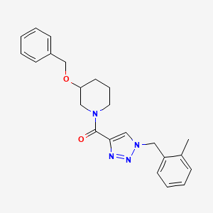 molecular formula C23H26N4O2 B3810763 3-(benzyloxy)-1-{[1-(2-methylbenzyl)-1H-1,2,3-triazol-4-yl]carbonyl}piperidine 