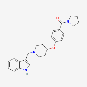 molecular formula C25H29N3O2 B3810766 3-({4-[4-(1-pyrrolidinylcarbonyl)phenoxy]-1-piperidinyl}methyl)-1H-indole 