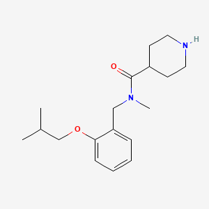 molecular formula C18H28N2O2 B3810777 N-(2-isobutoxybenzyl)-N-methyl-4-piperidinecarboxamide hydrochloride 