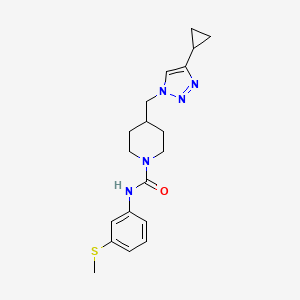 molecular formula C19H25N5OS B3810793 4-[(4-cyclopropyl-1H-1,2,3-triazol-1-yl)methyl]-N-[3-(methylthio)phenyl]-1-piperidinecarboxamide 