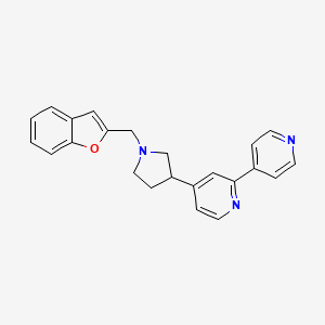 molecular formula C23H21N3O B3810795 4-[1-(1-benzofuran-2-ylmethyl)pyrrolidin-3-yl]-2,4'-bipyridine 
