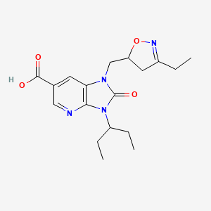 1-[(3-ethyl-4,5-dihydroisoxazol-5-yl)methyl]-3-(1-ethylpropyl)-2-oxo-2,3-dihydro-1H-imidazo[4,5-b]pyridine-6-carboxylic acid