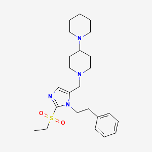 molecular formula C24H36N4O2S B3810817 1'-{[2-(ethylsulfonyl)-1-(2-phenylethyl)-1H-imidazol-5-yl]methyl}-1,4'-bipiperidine 