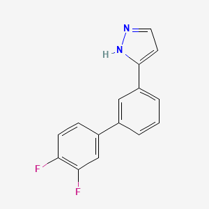 molecular formula C15H10F2N2 B3810820 3-(3',4'-difluoro-3-biphenylyl)-1H-pyrazole 