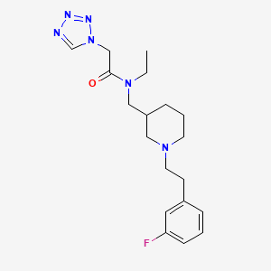 molecular formula C19H27FN6O B3810830 N-ethyl-N-({1-[2-(3-fluorophenyl)ethyl]-3-piperidinyl}methyl)-2-(1H-tetrazol-1-yl)acetamide 