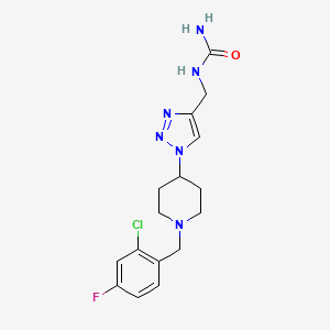 molecular formula C16H20ClFN6O B3810835 N-({1-[1-(2-chloro-4-fluorobenzyl)-4-piperidinyl]-1H-1,2,3-triazol-4-yl}methyl)urea trifluoroacetate 