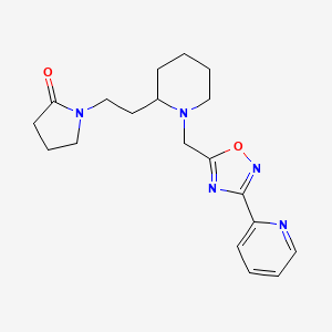 molecular formula C19H25N5O2 B3810838 1-[2-(1-{[3-(2-pyridinyl)-1,2,4-oxadiazol-5-yl]methyl}-2-piperidinyl)ethyl]-2-pyrrolidinone 