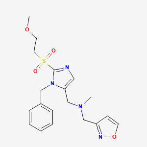 molecular formula C19H24N4O4S B3810884 ({1-benzyl-2-[(2-methoxyethyl)sulfonyl]-1H-imidazol-5-yl}methyl)(3-isoxazolylmethyl)methylamine 