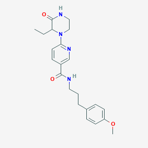 molecular formula C22H28N4O3 B3810895 6-(2-ethyl-3-oxo-1-piperazinyl)-N-[3-(4-methoxyphenyl)propyl]nicotinamide 
