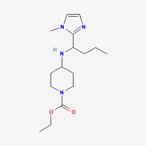 molecular formula C16H28N4O2 B3810903 ethyl 4-{[1-(1-methyl-1H-imidazol-2-yl)butyl]amino}piperidine-1-carboxylate 