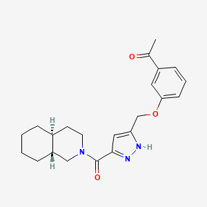 molecular formula C22H27N3O3 B3810934 1-[3-({3-[(4aS*,8aR*)-octahydro-2(1H)-isoquinolinylcarbonyl]-1H-pyrazol-5-yl}methoxy)phenyl]ethanone 