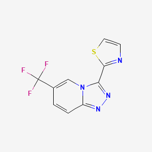 molecular formula C10H5F3N4S B3810938 3-(1,3-thiazol-2-yl)-6-(trifluoromethyl)[1,2,4]triazolo[4,3-a]pyridine 