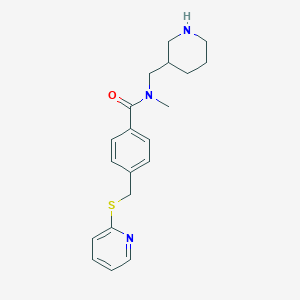 molecular formula C20H25N3OS B3810946 N-methyl-N-(piperidin-3-ylmethyl)-4-[(pyridin-2-ylthio)methyl]benzamide 