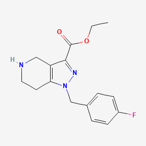 molecular formula C16H18FN3O2 B3810963 ethyl 1-(4-fluorobenzyl)-4,5,6,7-tetrahydro-1H-pyrazolo[4,3-c]pyridine-3-carboxylate hydrochloride 