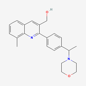 {8-methyl-2-[4-(1-morpholin-4-ylethyl)phenyl]quinolin-3-yl}methanol