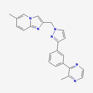 6-methyl-2-({3-[3-(3-methyl-2-pyrazinyl)phenyl]-1H-pyrazol-1-yl}methyl)imidazo[1,2-a]pyridine