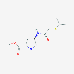 molecular formula C12H22N2O3S B3810972 methyl (2S,4R)-4-{[(isopropylthio)acetyl]amino}-1-methylpyrrolidine-2-carboxylate 