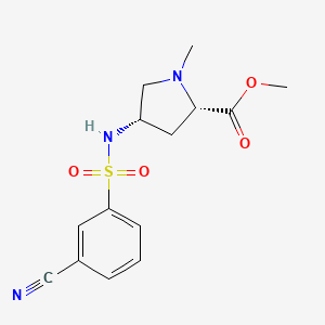 molecular formula C14H17N3O4S B3810981 methyl (2S,4S)-4-{[(3-cyanophenyl)sulfonyl]amino}-1-methylpyrrolidine-2-carboxylate 
