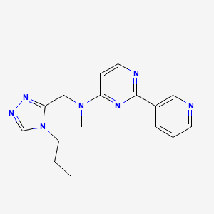 molecular formula C17H21N7 B3810984 N,6-dimethyl-N-[(4-propyl-4H-1,2,4-triazol-3-yl)methyl]-2-pyridin-3-ylpyrimidin-4-amine 