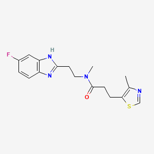 molecular formula C17H19FN4OS B3810989 N-[2-(5-fluoro-1H-benzimidazol-2-yl)ethyl]-N-methyl-3-(4-methyl-1,3-thiazol-5-yl)propanamide 