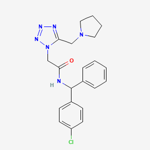 molecular formula C21H23ClN6O B3811010 N-[(4-chlorophenyl)(phenyl)methyl]-2-[5-(1-pyrrolidinylmethyl)-1H-tetrazol-1-yl]acetamide 