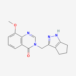 molecular formula C16H16N4O2 B3811023 8-methoxy-3-(1,4,5,6-tetrahydrocyclopenta[c]pyrazol-3-ylmethyl)quinazolin-4(3H)-one 