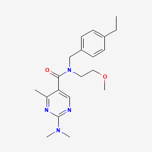 molecular formula C20H28N4O2 B3811044 2-(dimethylamino)-N-(4-ethylbenzyl)-N-(2-methoxyethyl)-4-methylpyrimidine-5-carboxamide 