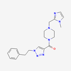 molecular formula C20H25N7O B3811059 1-[(1-methyl-1H-imidazol-2-yl)methyl]-4-{[1-(2-phenylethyl)-1H-1,2,3-triazol-4-yl]carbonyl}piperazine 