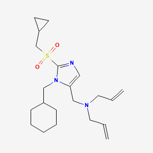 molecular formula C21H33N3O2S B3811063 N-allyl-N-({1-(cyclohexylmethyl)-2-[(cyclopropylmethyl)sulfonyl]-1H-imidazol-5-yl}methyl)-2-propen-1-amine 
