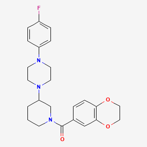 molecular formula C24H28FN3O3 B3811072 1-[1-(2,3-dihydro-1,4-benzodioxin-6-ylcarbonyl)-3-piperidinyl]-4-(4-fluorophenyl)piperazine 