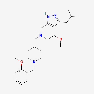 molecular formula C25H40N4O2 B3811079 N-[(5-isobutyl-1H-pyrazol-3-yl)methyl]-2-methoxy-N-{[1-(2-methoxybenzyl)-4-piperidinyl]methyl}ethanamine 