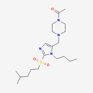 molecular formula C20H36N4O3S B3811089 1-acetyl-4-({1-butyl-2-[(4-methylpentyl)sulfonyl]-1H-imidazol-5-yl}methyl)piperazine 