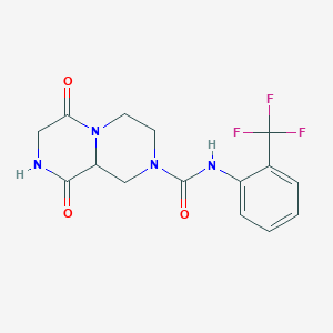 molecular formula C15H15F3N4O3 B3811093 6,9-dioxo-N-[2-(trifluoromethyl)phenyl]octahydro-2H-pyrazino[1,2-a]pyrazine-2-carboxamide 