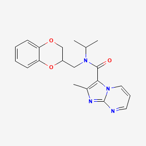 molecular formula C20H22N4O3 B3811101 N-(2,3-dihydro-1,4-benzodioxin-2-ylmethyl)-N-isopropyl-2-methylimidazo[1,2-a]pyrimidine-3-carboxamide 