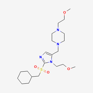 molecular formula C21H38N4O4S B3811103 1-{[2-[(cyclohexylmethyl)sulfonyl]-1-(2-methoxyethyl)-1H-imidazol-5-yl]methyl}-4-(2-methoxyethyl)piperazine 