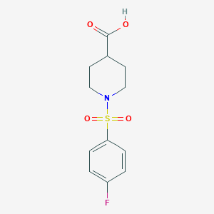 molecular formula C12H14FNO4S B381111 1-[(4-氟苯基)磺酰基]-4-哌啶甲酸 CAS No. 326907-70-4