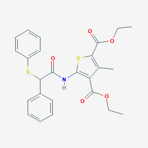 molecular formula C25H25NO5S2 B381112 Diethyl 3-methyl-5-{[phenyl(phenylsulfanyl)acetyl]amino}-2,4-thiophenedicarboxylate 