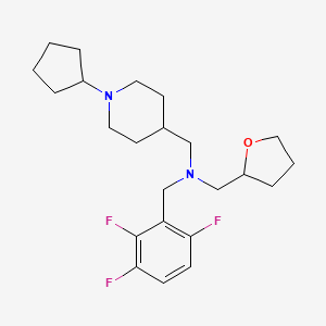 molecular formula C23H33F3N2O B3811120 1-(1-cyclopentyl-4-piperidinyl)-N-(tetrahydro-2-furanylmethyl)-N-(2,3,6-trifluorobenzyl)methanamine 