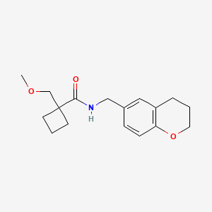molecular formula C17H23NO3 B3811124 N-(3,4-dihydro-2H-chromen-6-ylmethyl)-1-(methoxymethyl)cyclobutanecarboxamide 