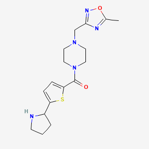 molecular formula C17H23N5O2S B3811127 1-[(5-methyl-1,2,4-oxadiazol-3-yl)methyl]-4-{[5-(2-pyrrolidinyl)-2-thienyl]carbonyl}piperazine 