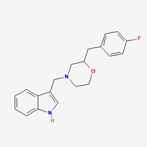 molecular formula C20H21FN2O B3811135 3-{[2-(4-fluorobenzyl)-4-morpholinyl]methyl}-1H-indole 
