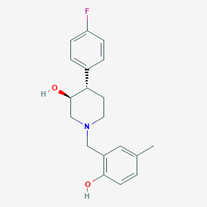 molecular formula C19H22FNO2 B3811144 (3S*,4S*)-4-(4-fluorophenyl)-1-(2-hydroxy-5-methylbenzyl)piperidin-3-ol 