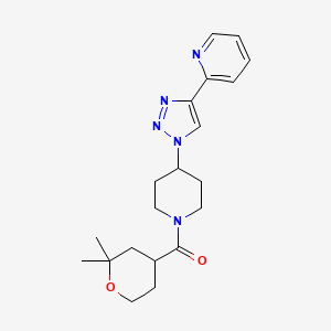 molecular formula C20H27N5O2 B3811145 2-(1-{1-[(2,2-dimethyltetrahydro-2H-pyran-4-yl)carbonyl]piperidin-4-yl}-1H-1,2,3-triazol-4-yl)pyridine 