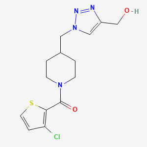 molecular formula C14H17ClN4O2S B3811149 [1-({1-[(3-chloro-2-thienyl)carbonyl]-4-piperidinyl}methyl)-1H-1,2,3-triazol-4-yl]methanol 