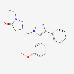 molecular formula C24H27N3O2 B3811154 1-ethyl-4-{[5-(3-methoxy-4-methylphenyl)-4-phenyl-1H-imidazol-1-yl]methyl}pyrrolidin-2-one 