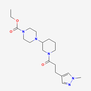 molecular formula C19H31N5O3 B3811192 ethyl 4-{1-[3-(1-methyl-1H-pyrazol-4-yl)propanoyl]-3-piperidinyl}-1-piperazinecarboxylate 