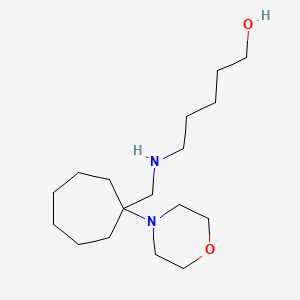 molecular formula C17H34N2O2 B3811201 5-({[1-(4-morpholinyl)cycloheptyl]methyl}amino)-1-pentanol 
