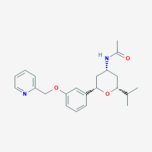 molecular formula C22H28N2O3 B3811202 N-{(2R*,4R*,6S*)-2-isopropyl-6-[3-(pyridin-2-ylmethoxy)phenyl]tetrahydro-2H-pyran-4-yl}acetamide 