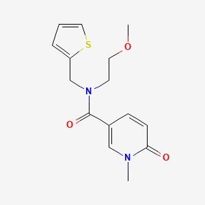 molecular formula C15H18N2O3S B3811242 N-(2-methoxyethyl)-1-methyl-6-oxo-N-(2-thienylmethyl)-1,6-dihydropyridine-3-carboxamide 
