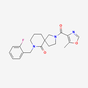 molecular formula C20H22FN3O3 B3811255 7-(2-fluorobenzyl)-2-[(5-methyl-1,3-oxazol-4-yl)carbonyl]-2,7-diazaspiro[4.5]decan-6-one 